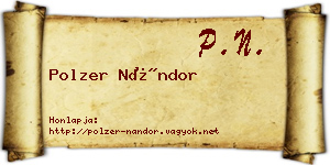 Polzer Nándor névjegykártya
